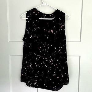 Apt. 9 Black & Pink Ruffle Dress Top